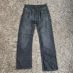 Men's Straight-Leg Jeans in Dark Gray